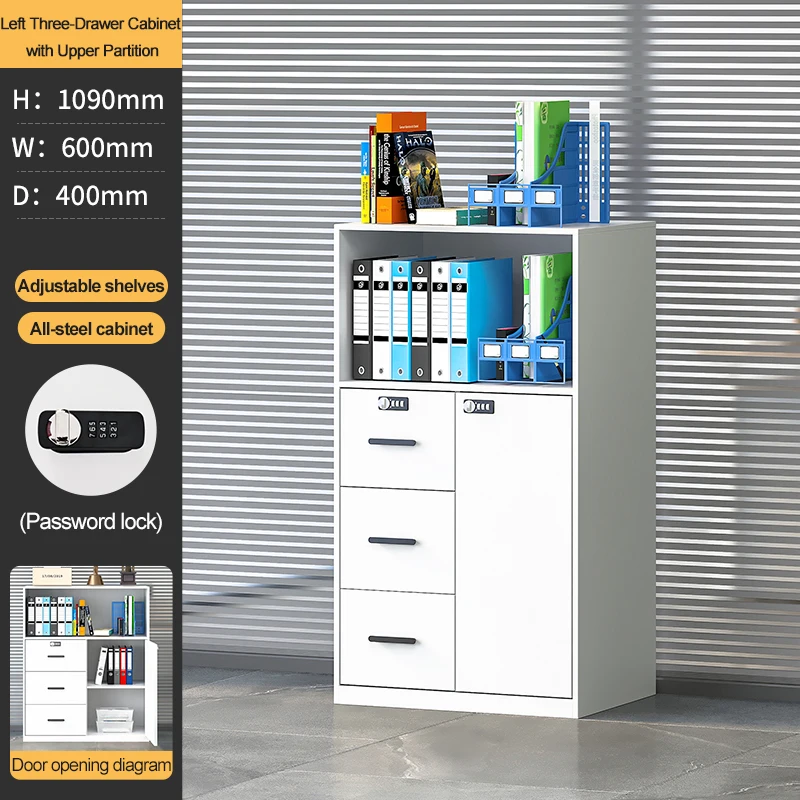 Modern Design Office File Cabinet with Three Drawers High Quality Metal Storage Cabinet for Office School Dining Hospital Use