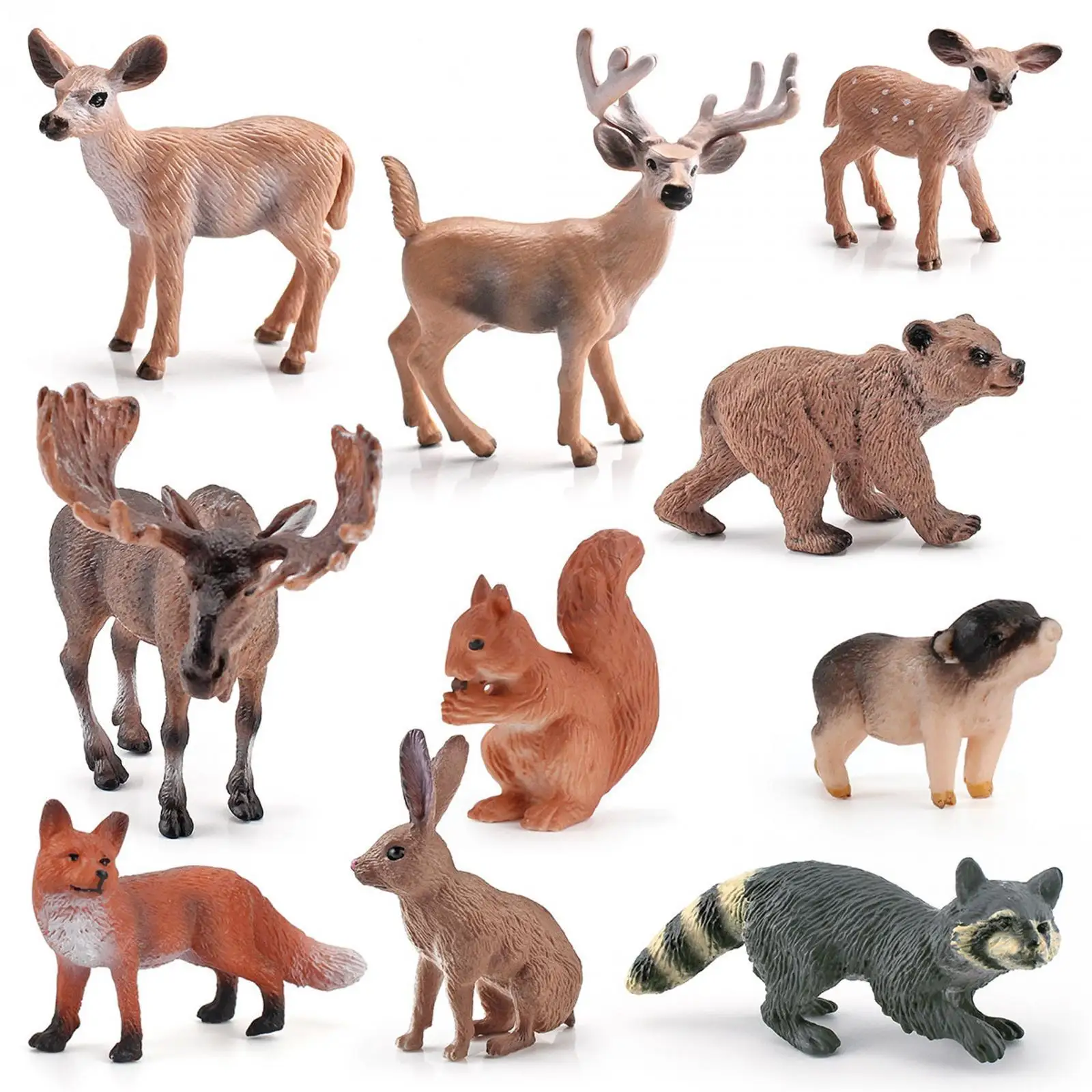 Figuras de animales de 10 Uds., decoraciones de juguete, figuras de animales de zoológico de simulación para