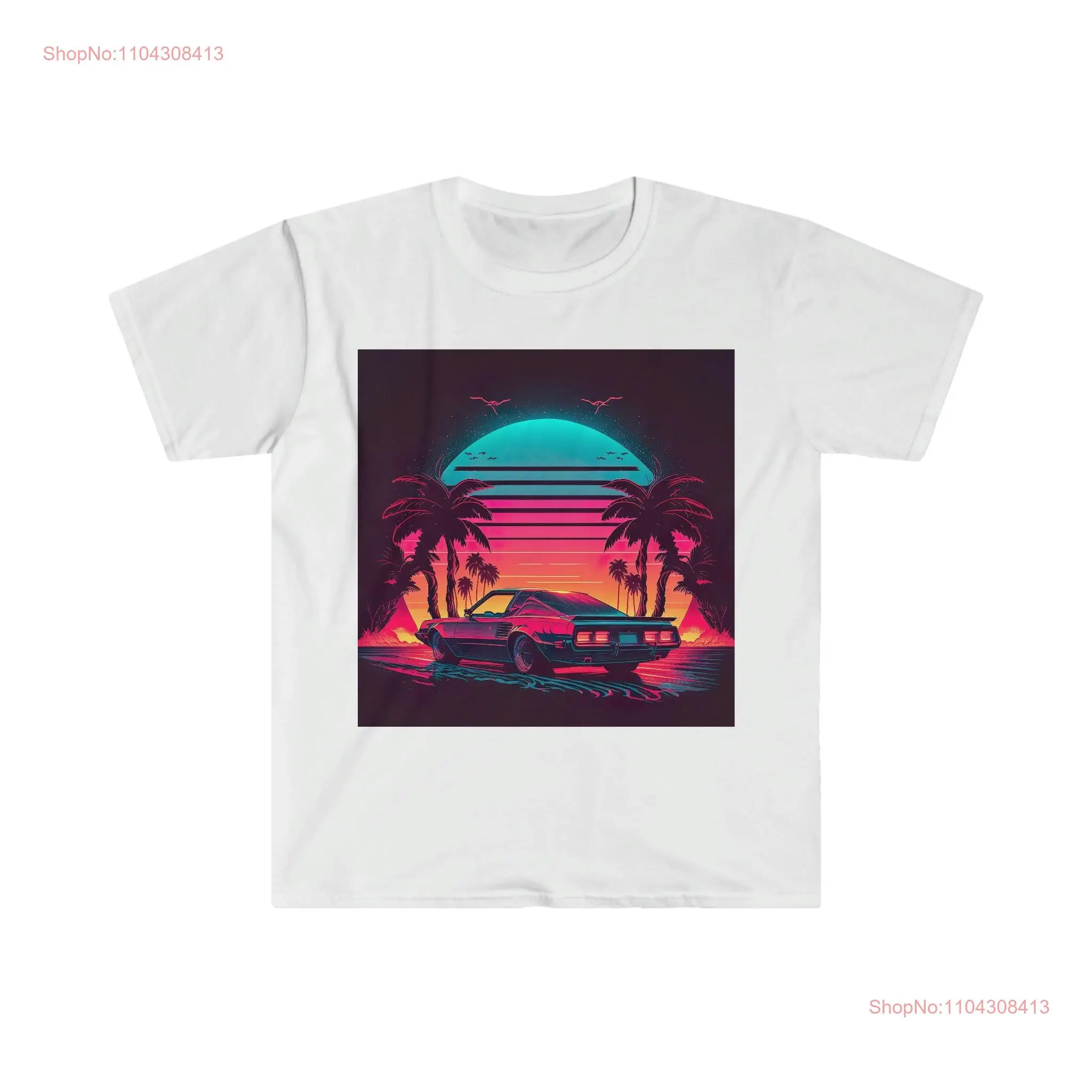 Synthwave Car T Shirt Vaporwave 80s Retro vibe tee Throwback gift long or short sleeves