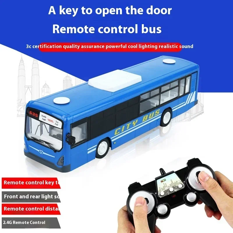 Remote Control Bus Wireless Handle E635-001 Rc Electric School Bus Simulation Toy Bus Color Box Model Children's Outdoor Toy Gif