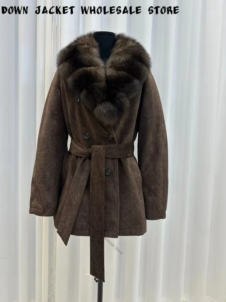 Women Outerwear Cropped Fit Duck Down Parka Cozy Minimalist Style City Outing Winter Cold Resistant Daily Wear for Modern Ladies