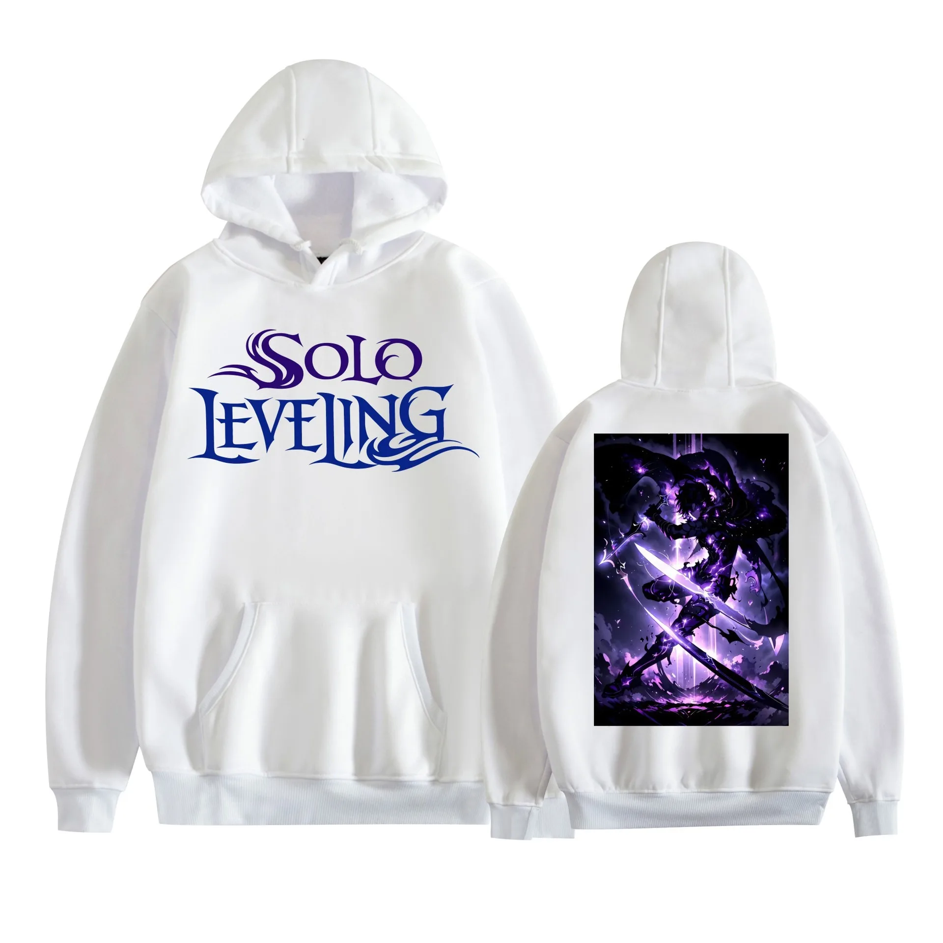 Solo Leveling Hoodies white Merch Unisex Fashion Casual Streetwear Pullover Streetwear Sweatshirt Clothing Fashion Outwear