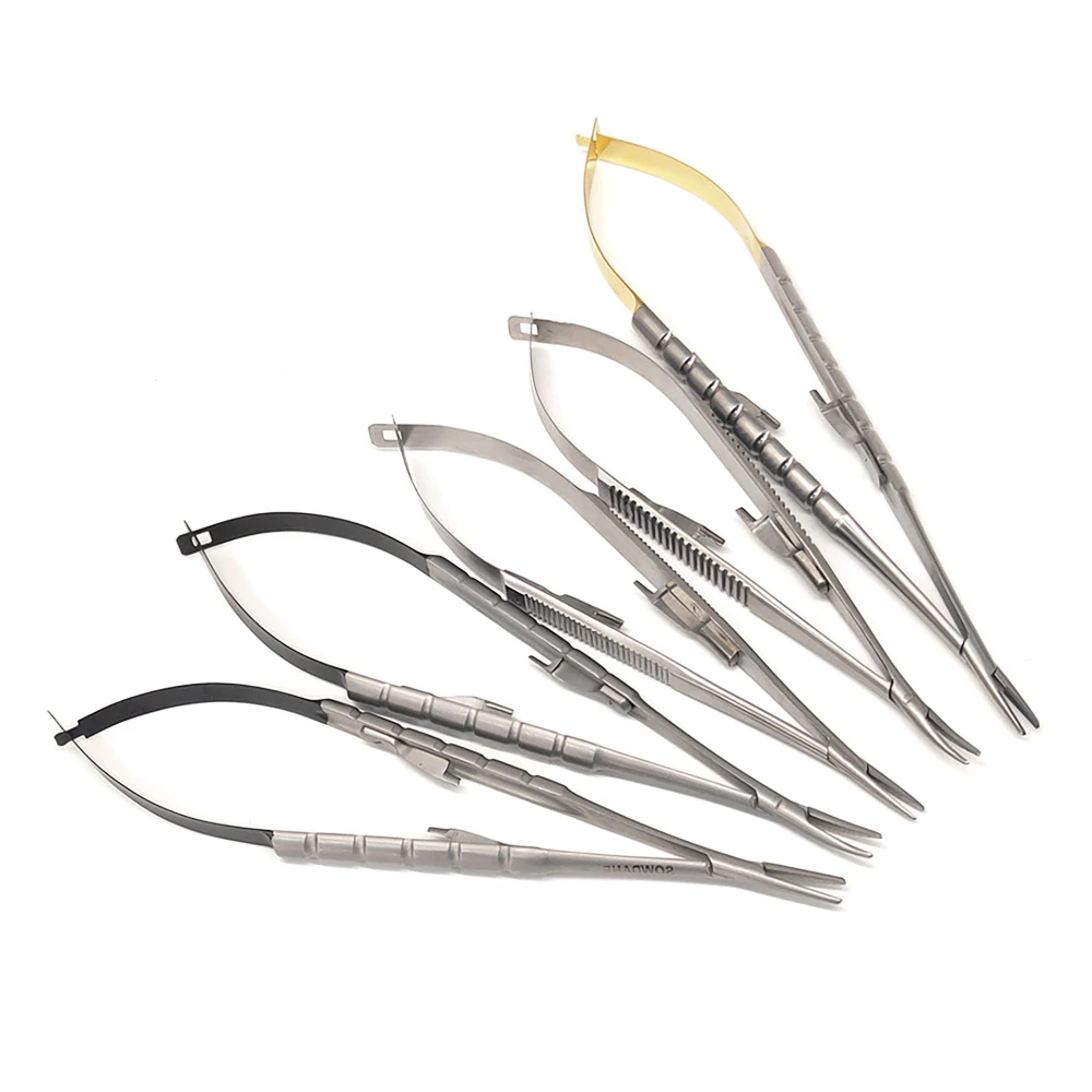 1szt Dental Orthodontic Surgical Ligature Forming Tweezer Castroviejo Needle Holder Fine Beak Handle with lock Dentist Instrument — zdjęcie 2