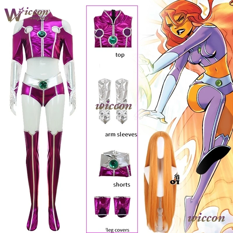 koriandr-mujeres-adultos-pantalones-cortos-de-anime-traje-purpura-starfire-cosplay-top-disfraz-trajes-de-comic-superheroe-teenn-cos-titans-media