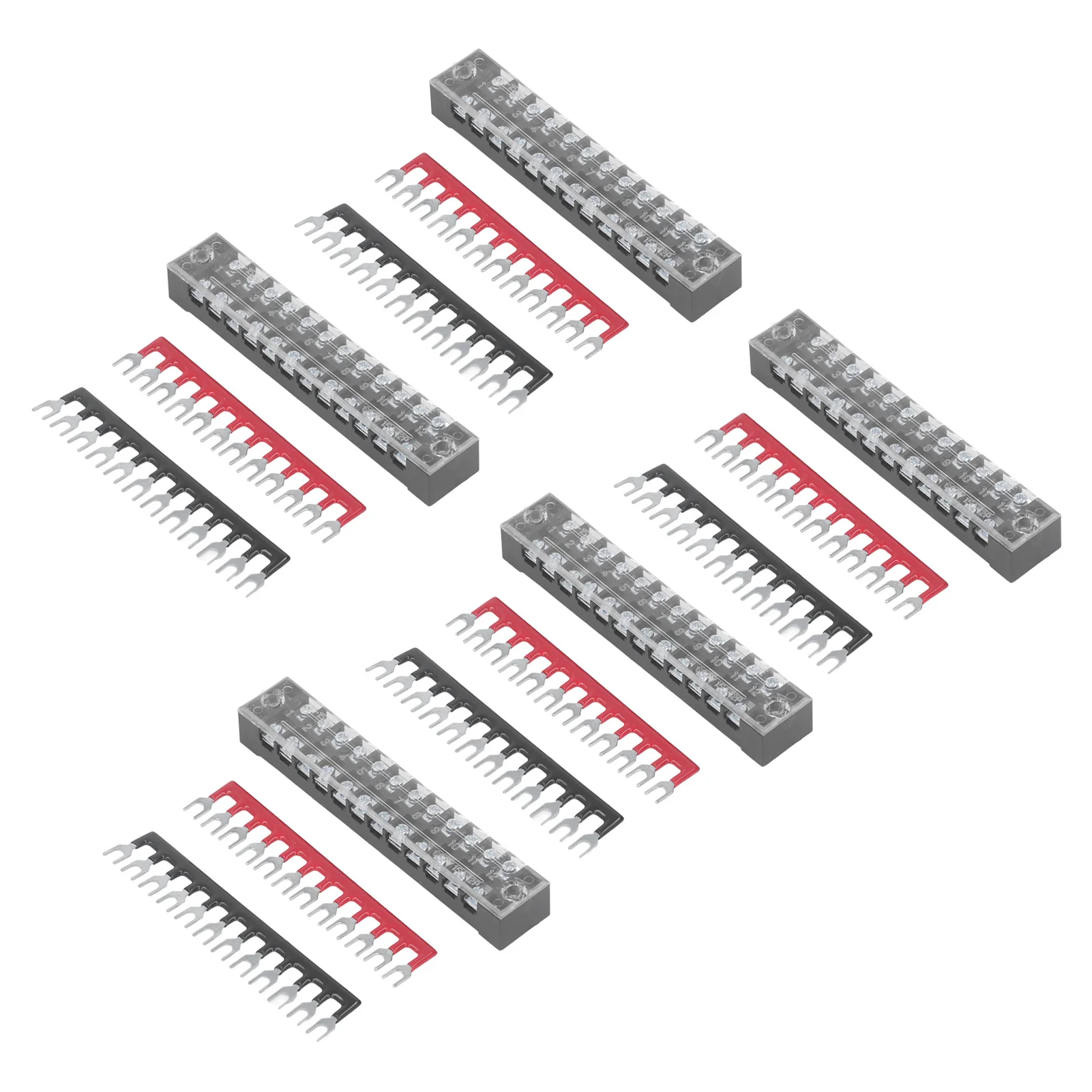 Terminal Block Connector 12 Position 15A 0.5-1.5mm² M3 Wiring Screw  Block Terminal Strip for Mechanical Equipment