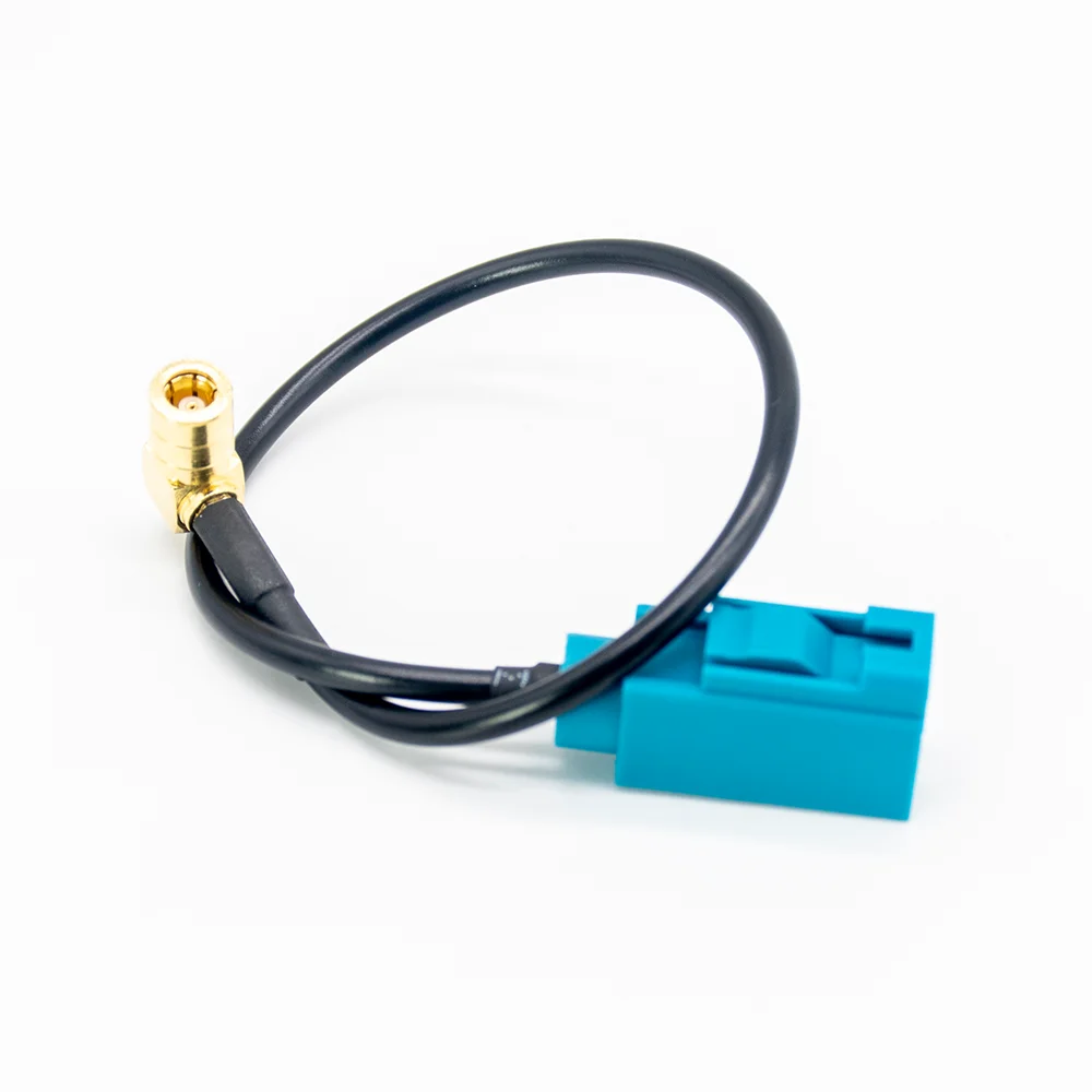 FAKRA to SMB Adapter Cable 15cm, Right Angle FAKRA Plug to Straight SMB Jack, for DAB GPS FM Satellite Radio Antenna Car Audio