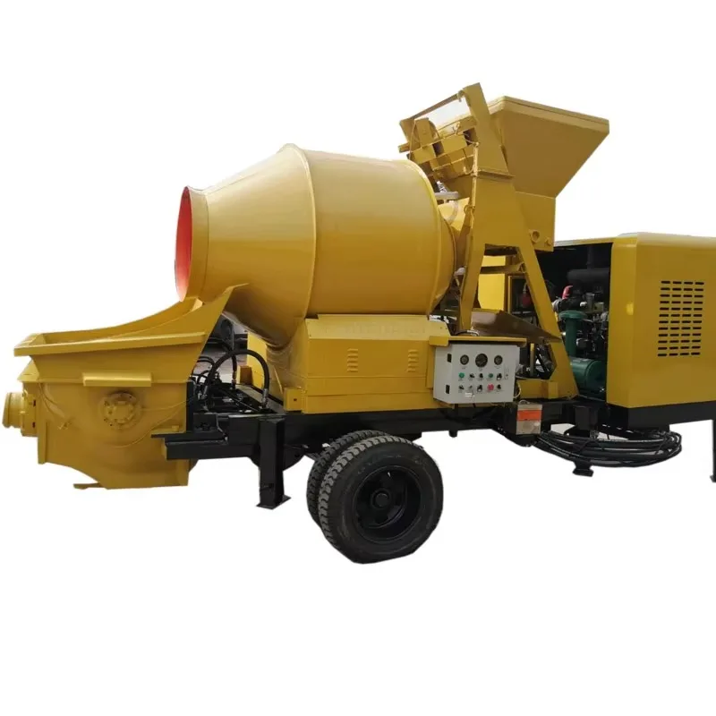 37KW Diesel Concrete Pump Mixer with Integrated Feeding Conveying Mixing 60m Vertical Reach Productivity