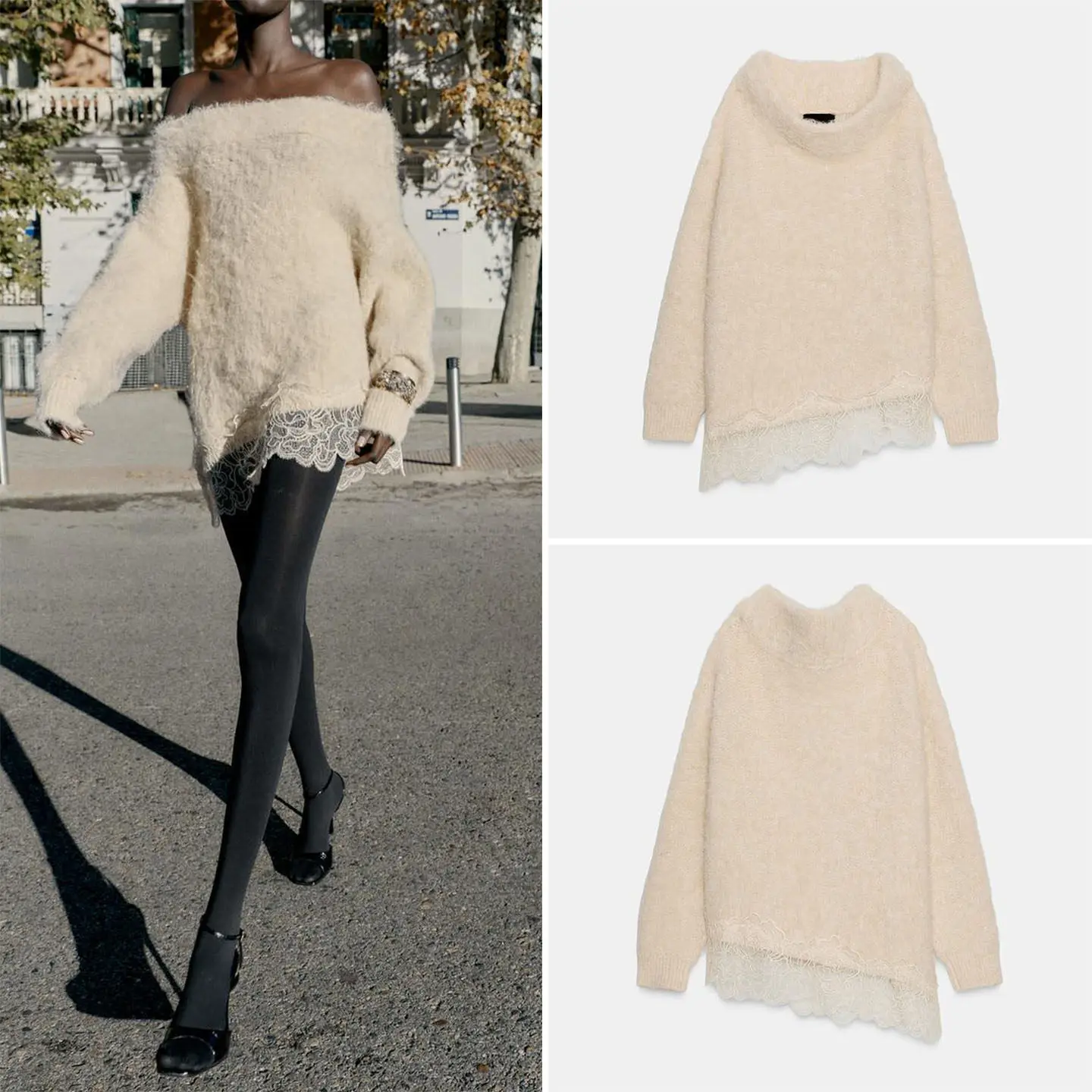 

Z Женский модный простой трикотажный топ с длинным светом для поездок на работу, свободный крой, повседневная одежда, зимний сезон, женский топ