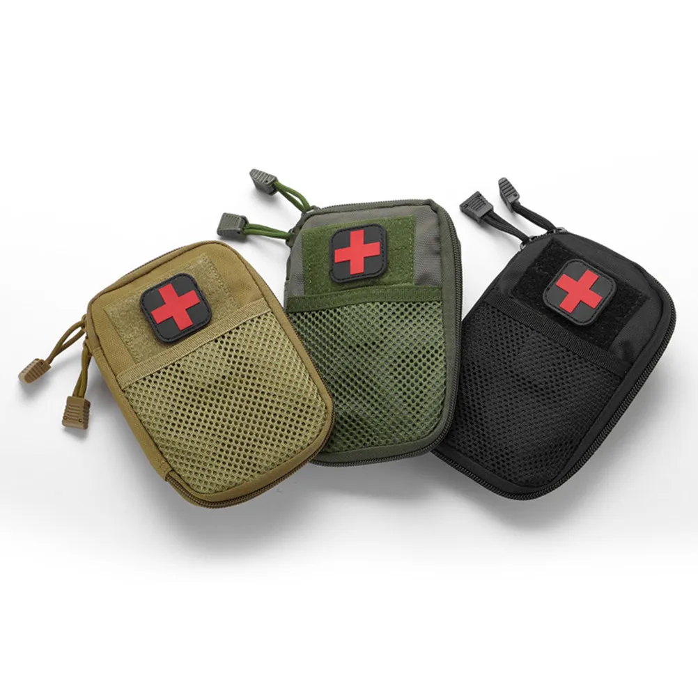 Tactical Bag Army Green Sturdy Portable First-Aid Emergency Storage Pouch Lifesaving Bag Mobile Phone Money Outdoor