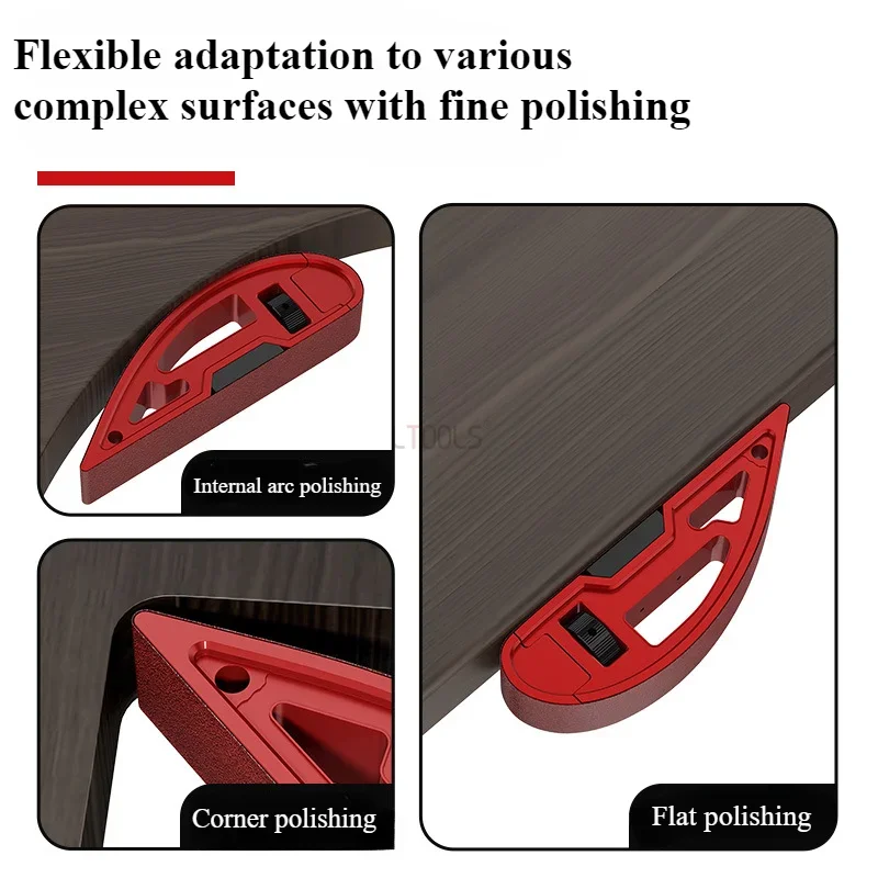 

Sandpaper Holder Aluminum Alloy Adjustable Manual Curve Grinding Polishing Belt Sander Sandboard Woodworking Sand Framer Tool