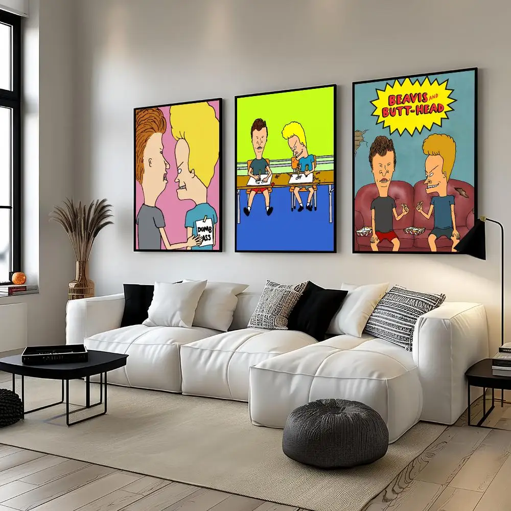 Cartoon B-Beavis And Butthead Poster Living Room Bedroom Bar Cafes Wall Home Decoration Gifts