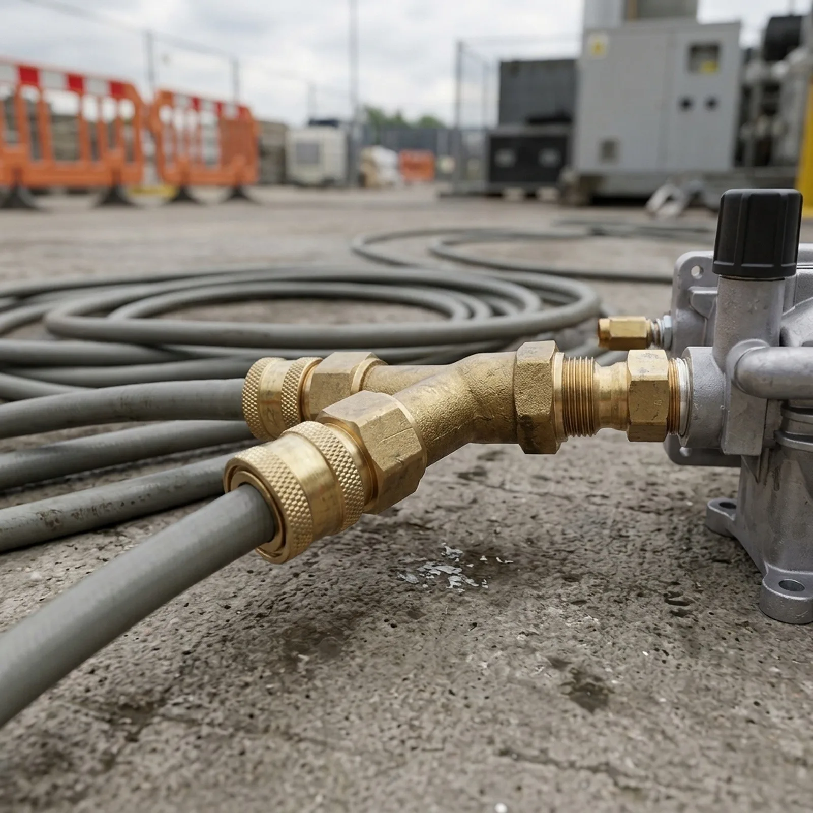 3/8 Fitting Pressure Washer Tee 5000PSI Splitter Coupler Brass Quick Connect Two To Brand New 4.0 GPM 3/8 Fitting
