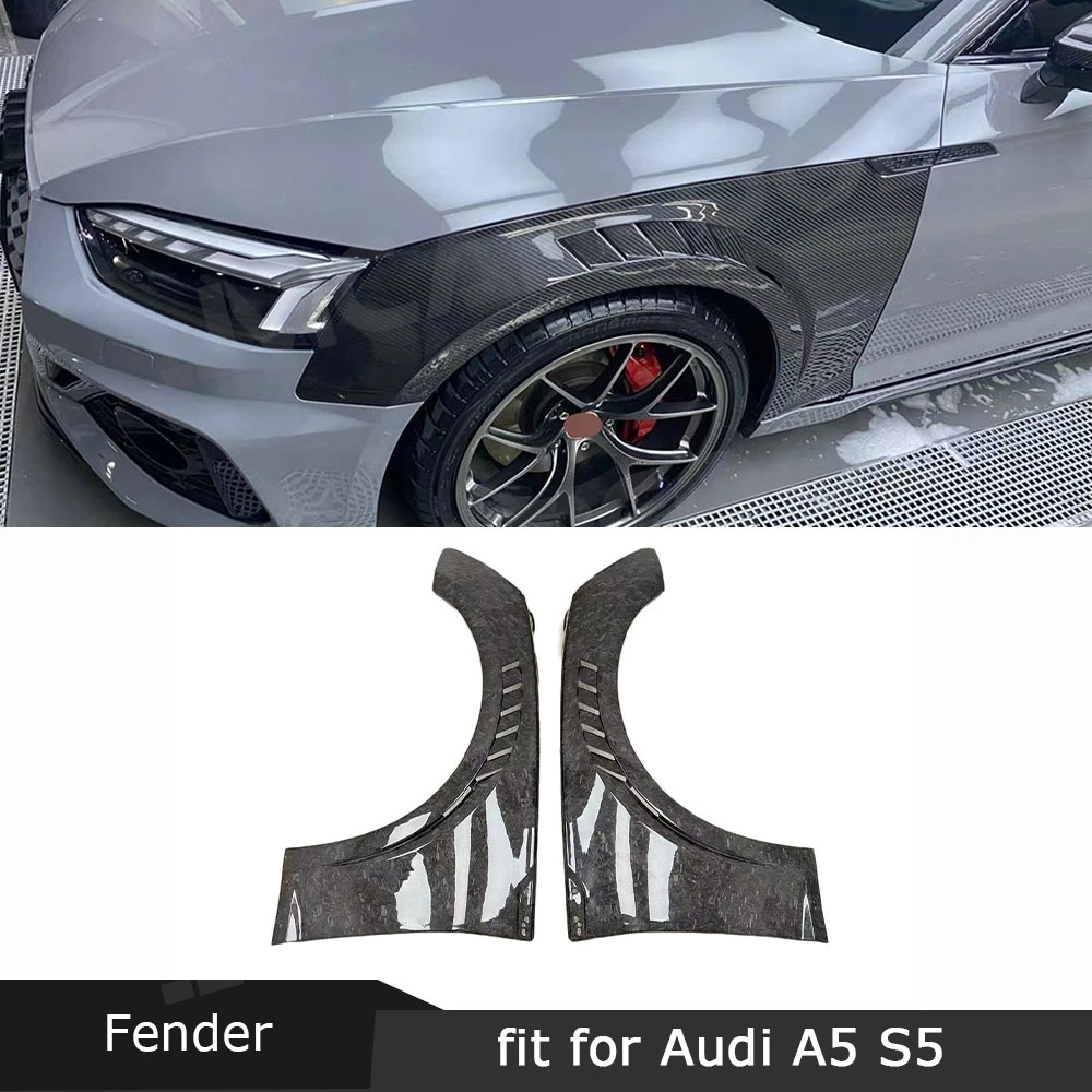 

JMCARCOOL For Audi A5 S5 2017-2020 Front Bumper Side Fender Trim Spoiler Trim Cover Forged Carbon Fiber Body Kits