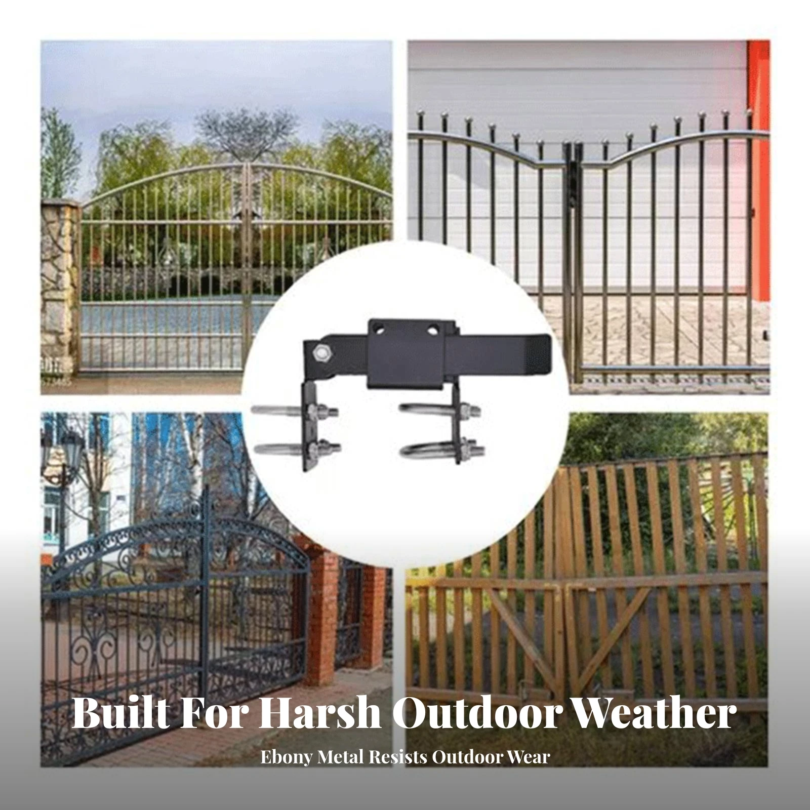 Chain Link Fence Gate Latch Lockable Chain Link Residential Strong Arm Double Gate Latch Horizontal Adjustable Outdoor