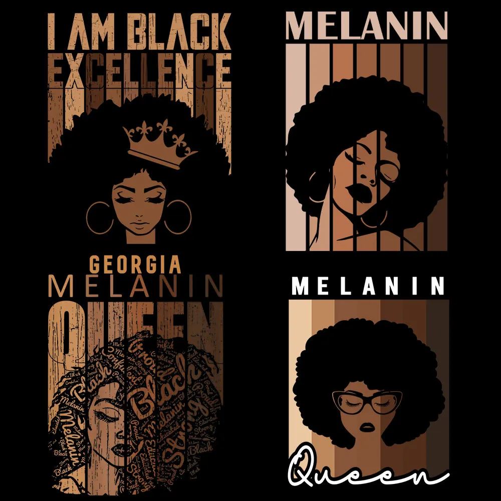 

Black Woman Printing Patches Heat Transfer Hot Press Stickers Thermo Iron on Decals Heat Transfers Thermo Stickers for Hoodies