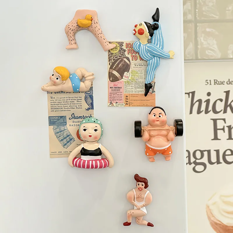

CuteLife Cute Resin People Custom Fridge Magnet Home Decoration Blackboard 3D Stickers Kitchen Accessories Refrigerator magnetic