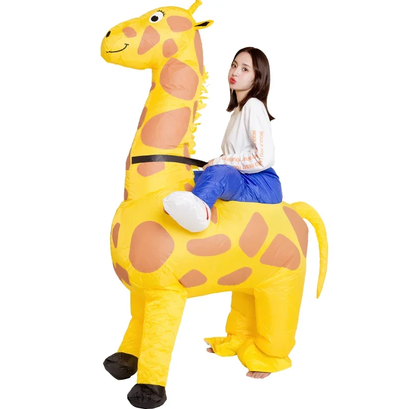 Halloween funny funny cartoon costume walking animal mount parent-child giraffe inflatable clothes pants props