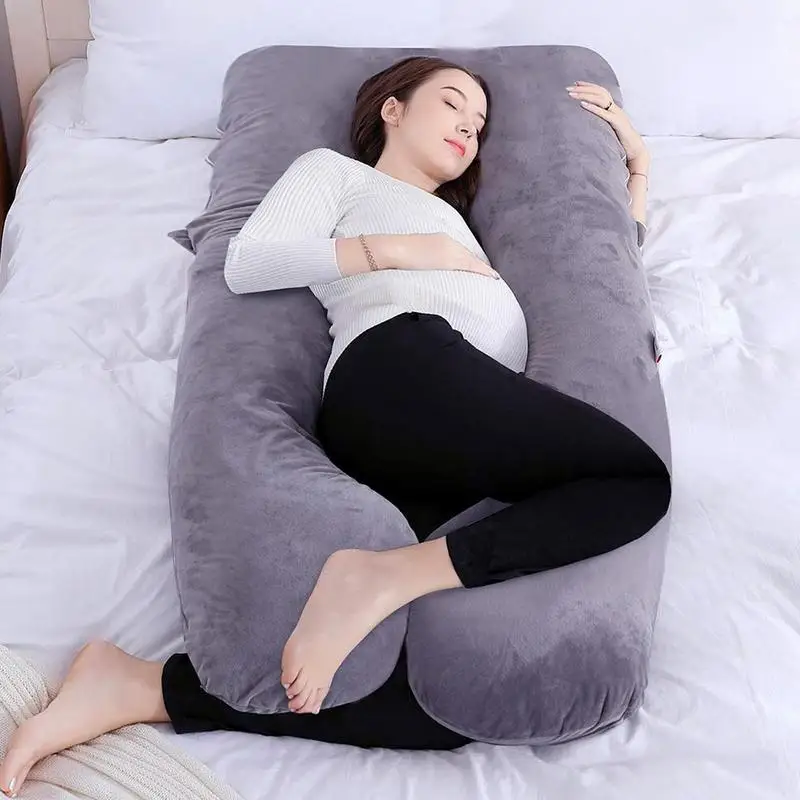 

U Shape Maternity Pillows 130x70cm Pregnancy Body Pillow Soft Coral Fleece Pregnant Women Side Sleepers Bedding Relaxing Pillows