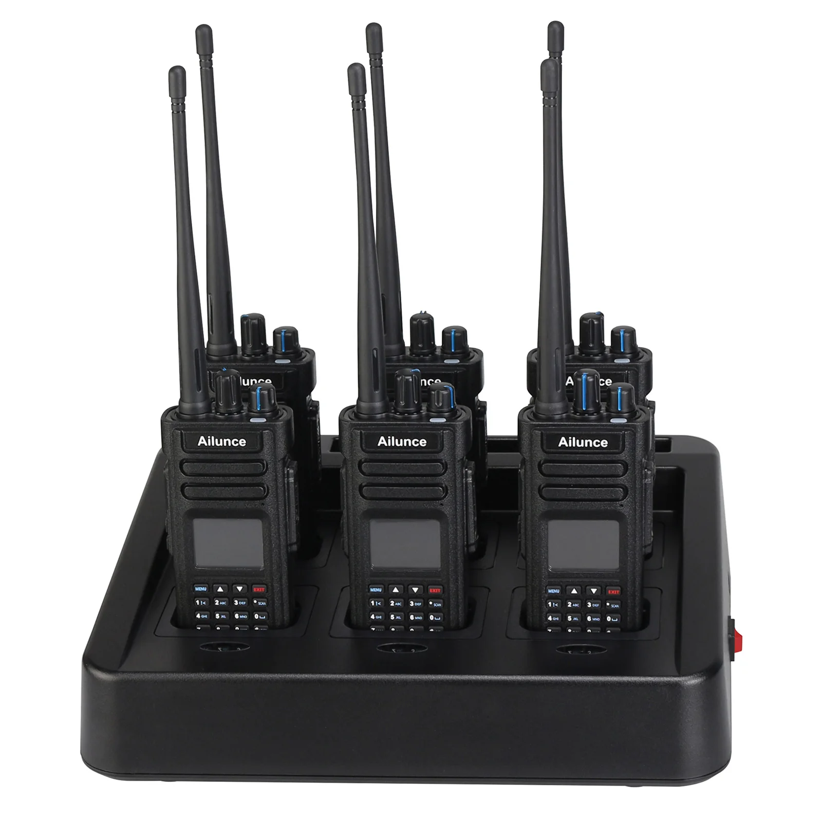 6Pack professional radio set Ailunce HD1 with rapid charger Dual Band DMR Amateur Digital IP67 Waterproof GPS Two Way Radio