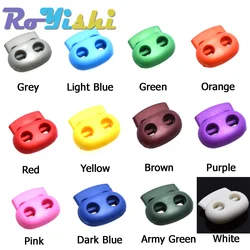 12 Pcs/Pack Mixed Colorful 5mm Hole Plastic Stopper Cord Lock Bean Toggle Clip Apparel Shoelace Sportswear Accessorie