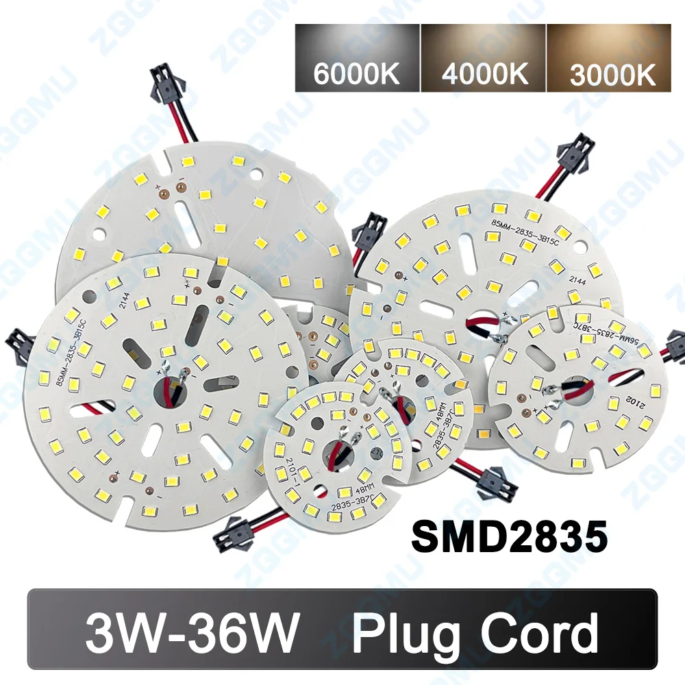 Imagem -06 - Painel de Luz Led Adequado para Lâmpadas Holofotes Downlights 12w 15w 18w 24w 36w 3w 5w 7w 9w Smd2835 9v160v