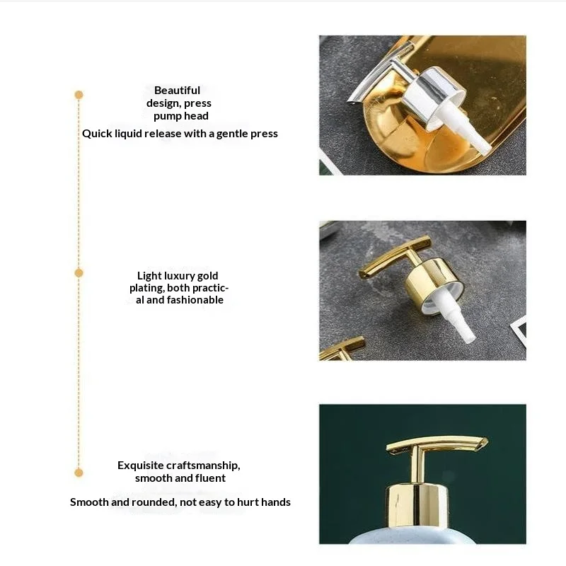 28-Zahn Gold-Silber Seifenspenderpumpe Handshampoo-Flaschenpumpe Badezimmer-Druckkopf Lotionspumpe Flüssigseifenzubehör – Detail 3