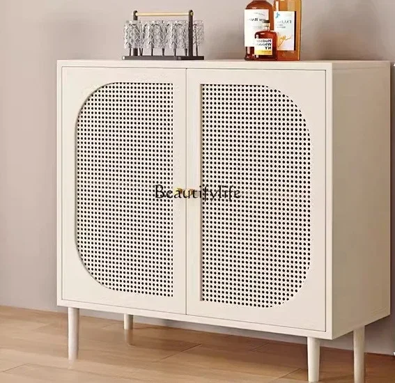 

Rattan Wine Cabinet Display Home Wall-Mounted Dining Side Tea Cabinet