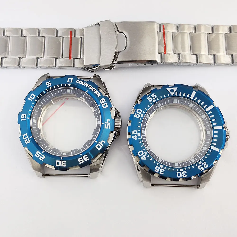 

NH35 case NH36 case 44mm case case and strap For NH35 NH36 movement watch accessories Sapphire Glass Watch case ﻿