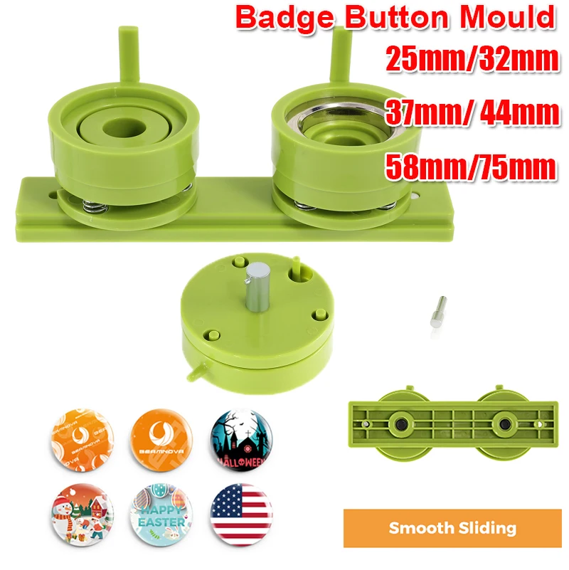 25mm 32mm 37mm 44mm 58mm 75mm Button Badge Maker Machine Interchangeable Die Mould Round Badge Punching Die Button Maker Machine