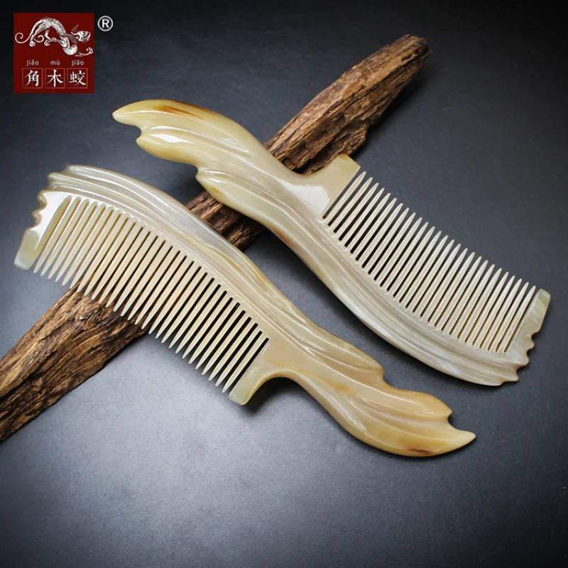 

Carved horn comb made from Yak horns