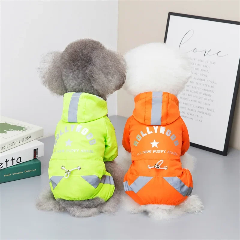 Pet Casual Raincoat Small and Medium Teddy Bears Kogi Dog Breathable and Comfortable Waterproof Reflective Raincoat