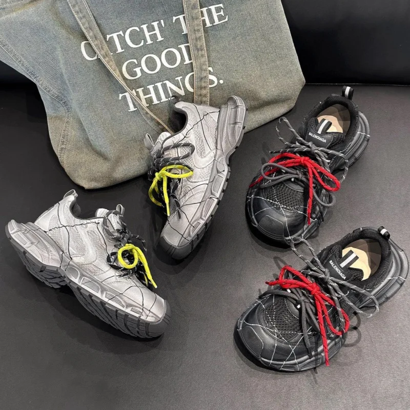 

Новые туфли для старых пап на толстой подошве, универсальные повседневные дышащие кроссовки на шнуровке с низким берцем