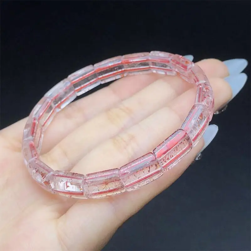 Natural Golden Strawberry Quartz Bangle Women Fashion Reiki Healing Energy Gemstone Wrist Jewelry Gift 1PCS