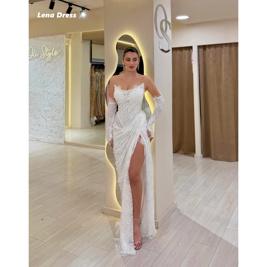 

Lena Wedding Women's Evening Dress for Weddings Embroidered Lace Prom Dresses for Luxury Party Custom Elegant Cocktail Dresses