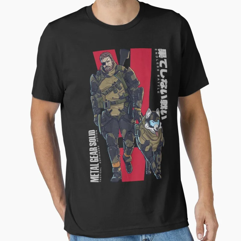 

Big Boss ft. DD V2 0204 Metal Gear Solid Kojima videogame Gift t shirt 100% cotton MGS printed Graphic clothes All size tops