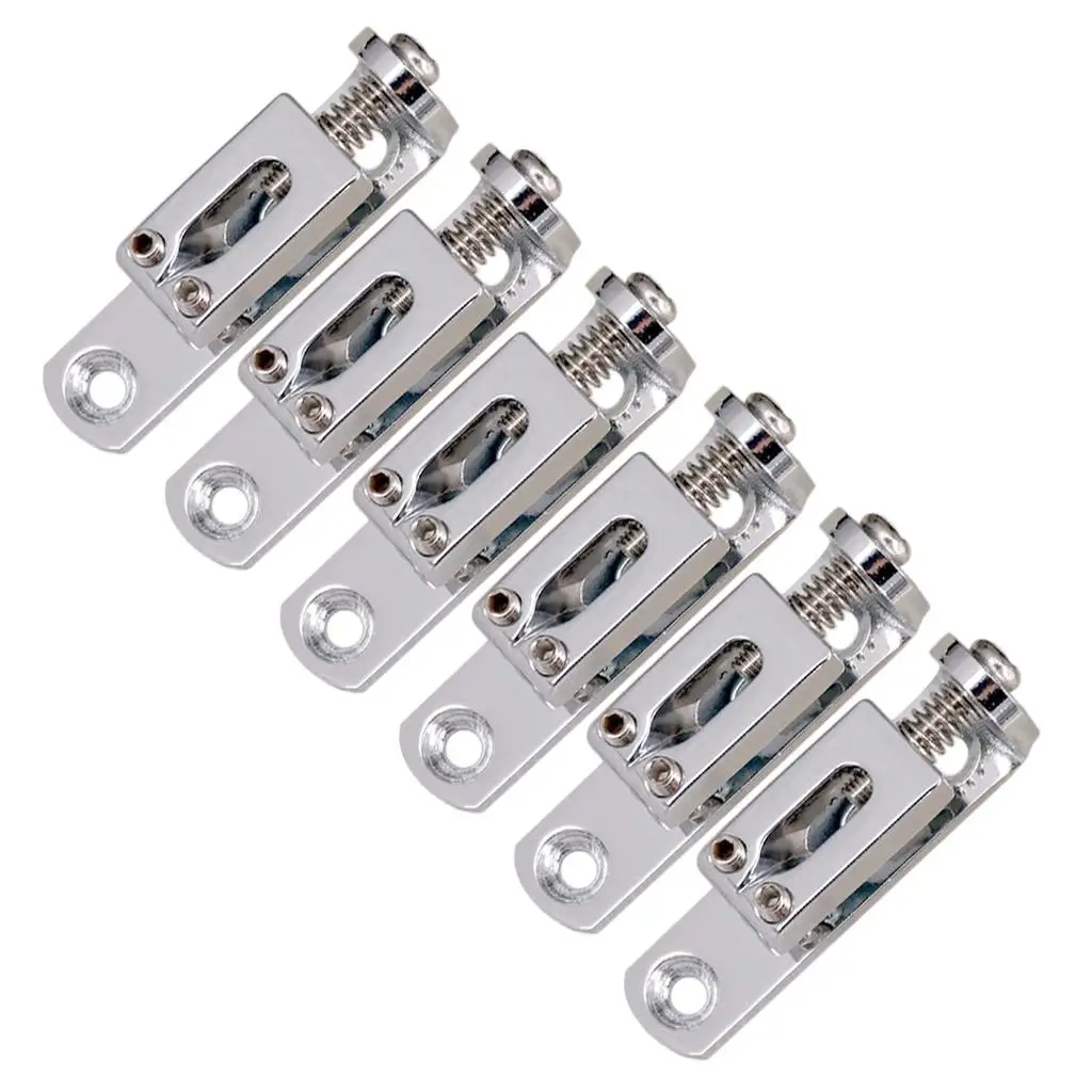 Adjustable Individual Bridge Saddles Electric Guitar Parts Set for DIY Repair of 6 Strings Guitar Instrument
