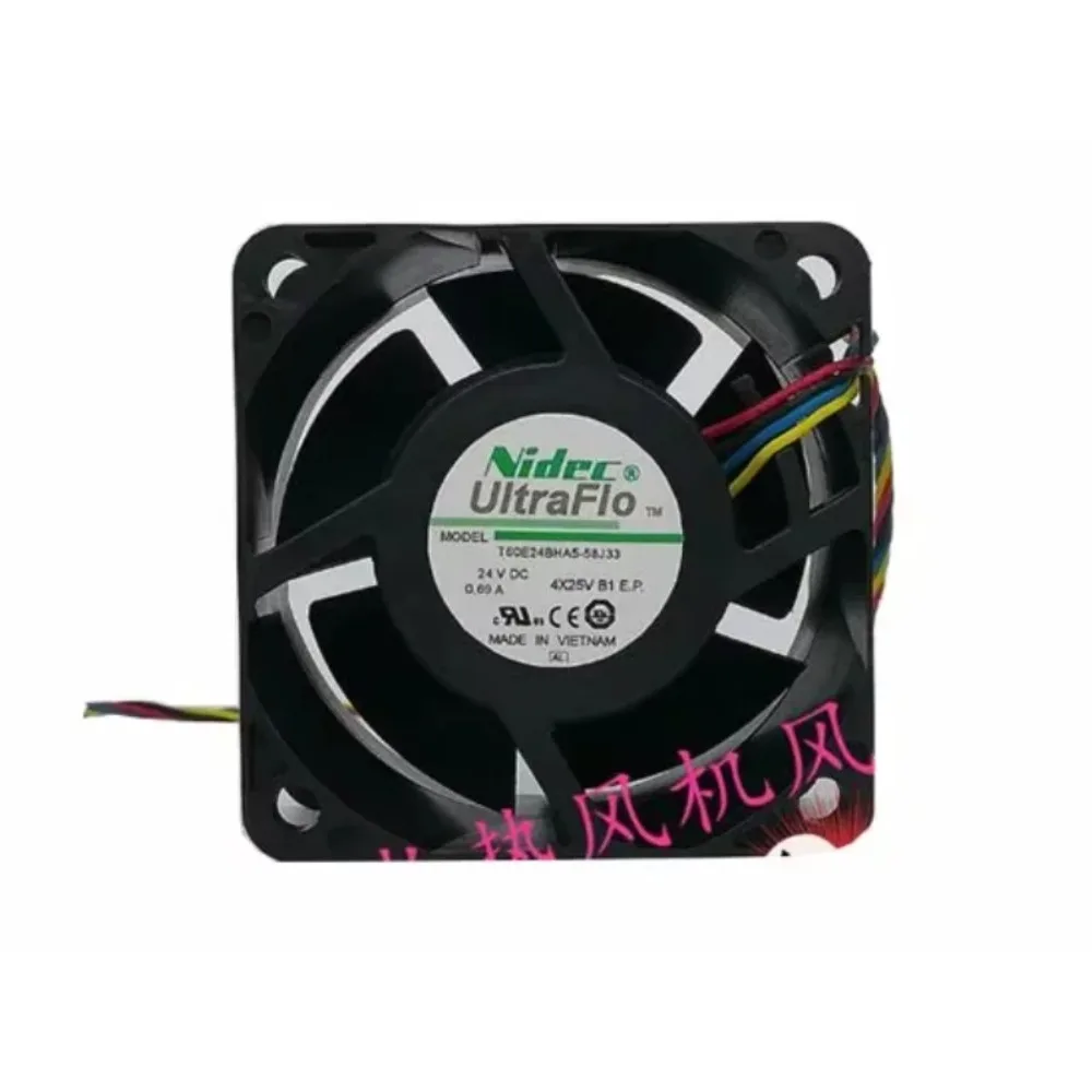 

Nidec T60E24BHA5-58J33 DC 24V 0.69A 60x60x38mm 4-Wire Cooling Fan