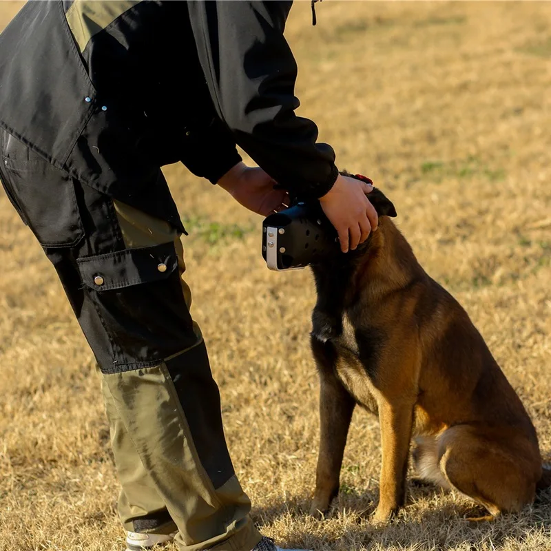 Basket Strike Breathable Dog Training Muzzle Heavy Tactics Scary Leather Muzzle Hard Dog