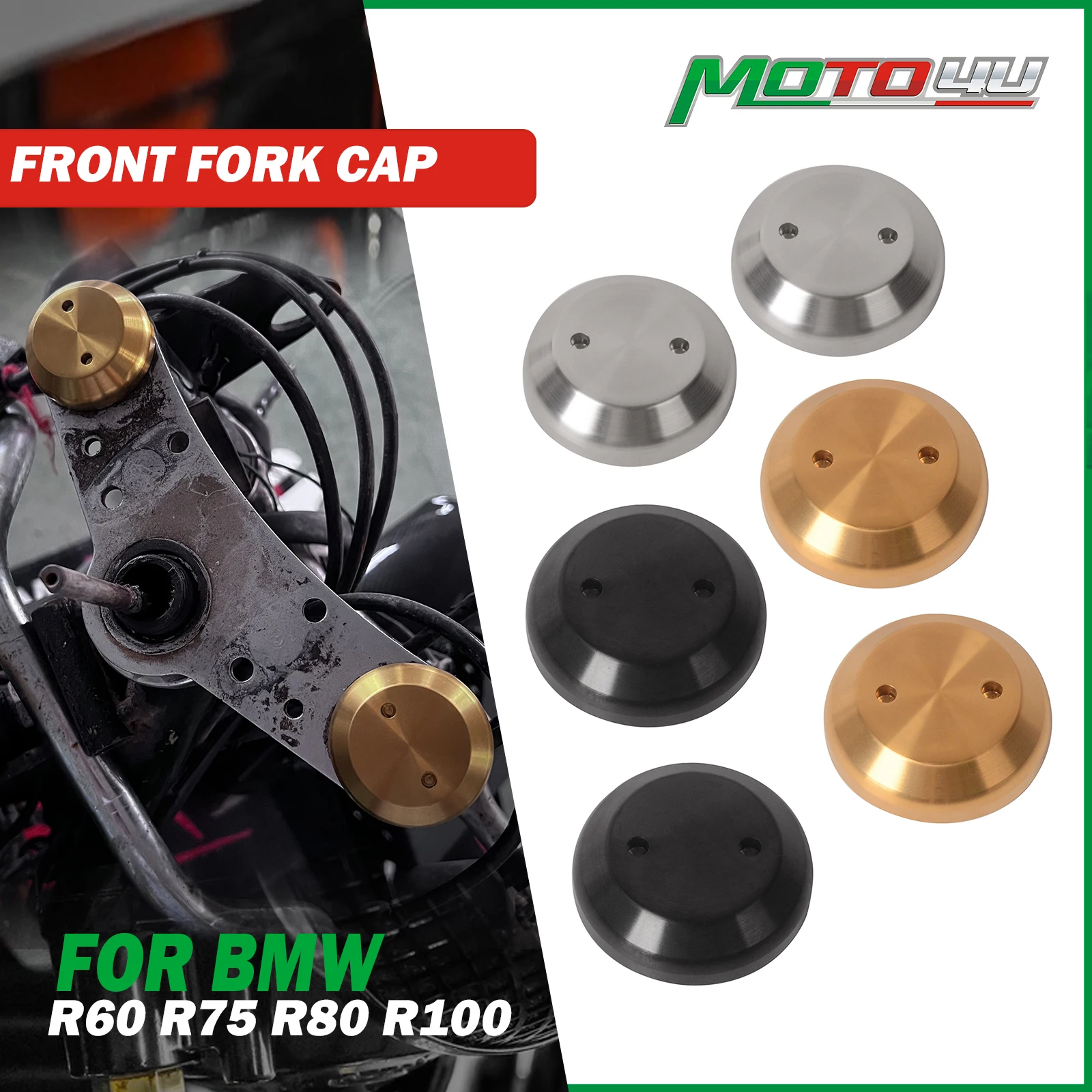 

For BMW R Series R80 R60 R90 R100 2PCS Titanium alloy Cafe Racer Front Fork Cap Blanking Plug
