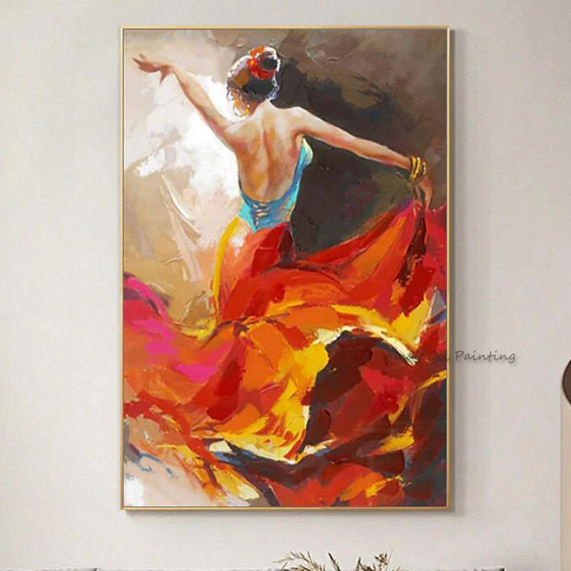 Handpainted Oil Paintings On Canvas The Latin Dancers Modern Wall Art For Living Room Hotel Decoration Artwork