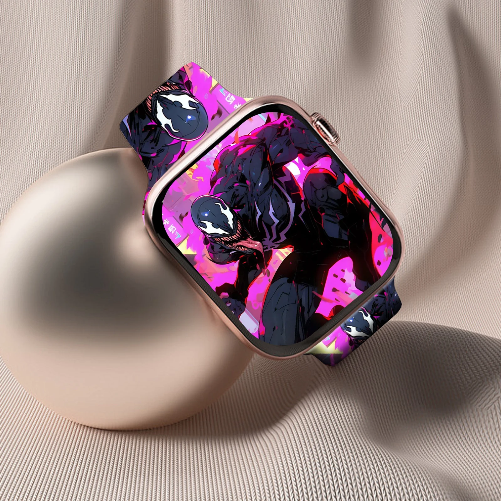 

VENOM Print Strap for iWatch 11 10 9 8 7 Silicone Band Replaceable Bracelet for Apple Watch 46mm 44mm 42mm 41mm Watchband