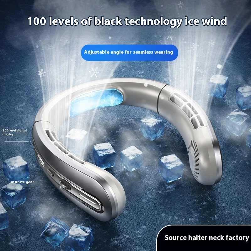 

USB-подвесной вентилятор для шеи, портативный безлопастной мини-перезаряжаемый бесшумный светодиодный цифровой дисплей, электрические вентиляторы, воздушный охладитель, спортивный вентилятор на открытом воздухе