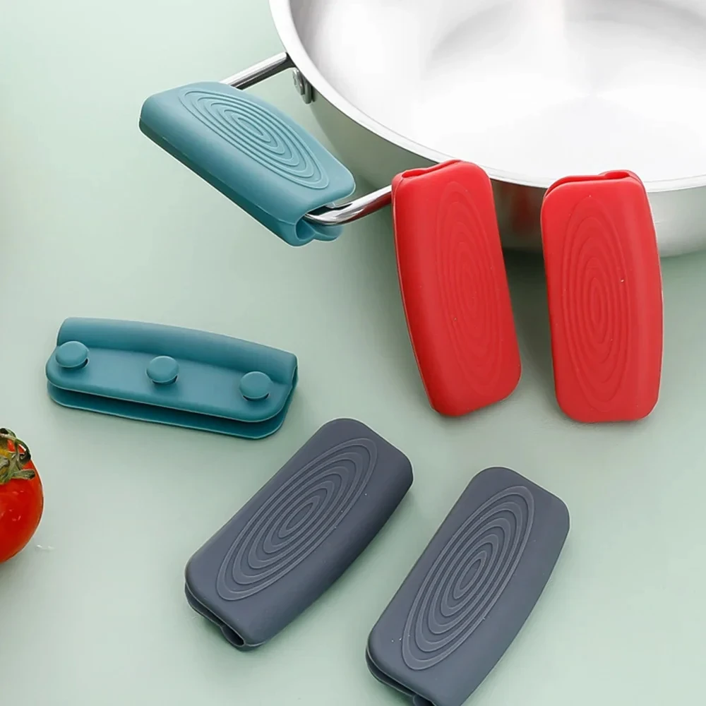 1Pair Of Silicone Handles Anti-Scalding Non-Slip SilicOne Pot Handle Cover Heat Insulation Handle Cover Kitchen Accessories image 2