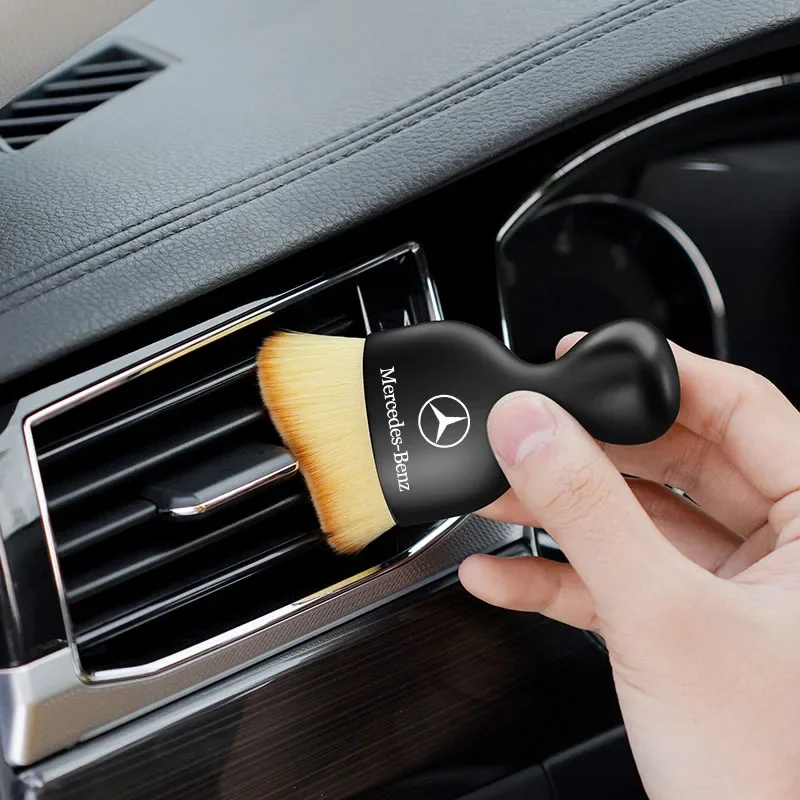 1Set Car Towels Cleaning Drying Cloth with Car Cleaning brush Stickers For Mercedes Benz C200 C300 A160 180 B200 W108 W124 W126
