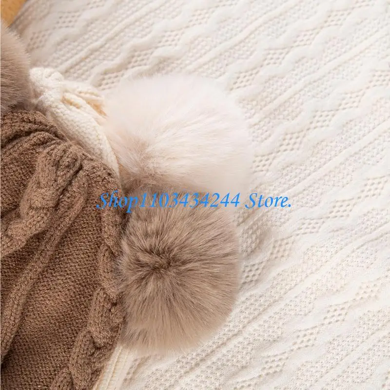 

Bear Design Baby Hat And Socks Set Warm Soft Knitted Cap Booties For Baby