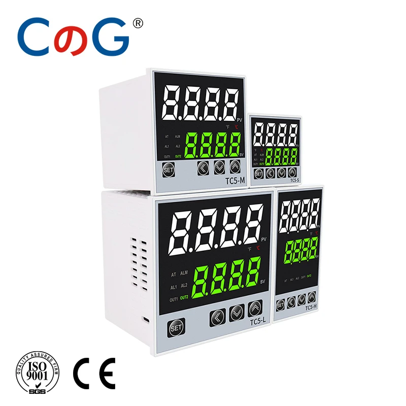 CG TC5 Series Intelligent Digital Display Temperature Controller AC220-240V Universal Input Double Output PID Control Thermostat