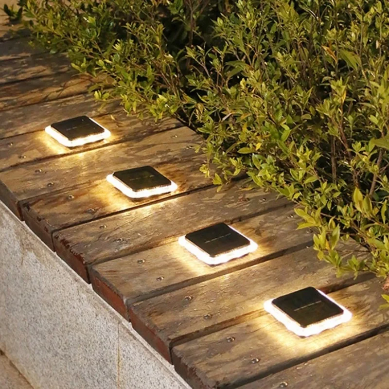 

LED Solar Garden Light Outdoor Lawn Yard Solar Buried Lamp Waterproof Pathway Stairs Underground Decking Lamp Garden Decoration