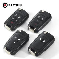 KEYYOU-funda para mando a distancia de 10x2/3/4/5 botones, carcasa plegable para llave de coche Chevrolet, Lova, Sail, Aveo, Cruze