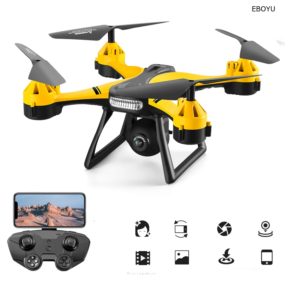 EBOYU X101 RC Drone with 4K HD Camera WiFI FPV Drone 2.4G Remote Control Drone Quadcopter Toy Gift for Beginner and Kids