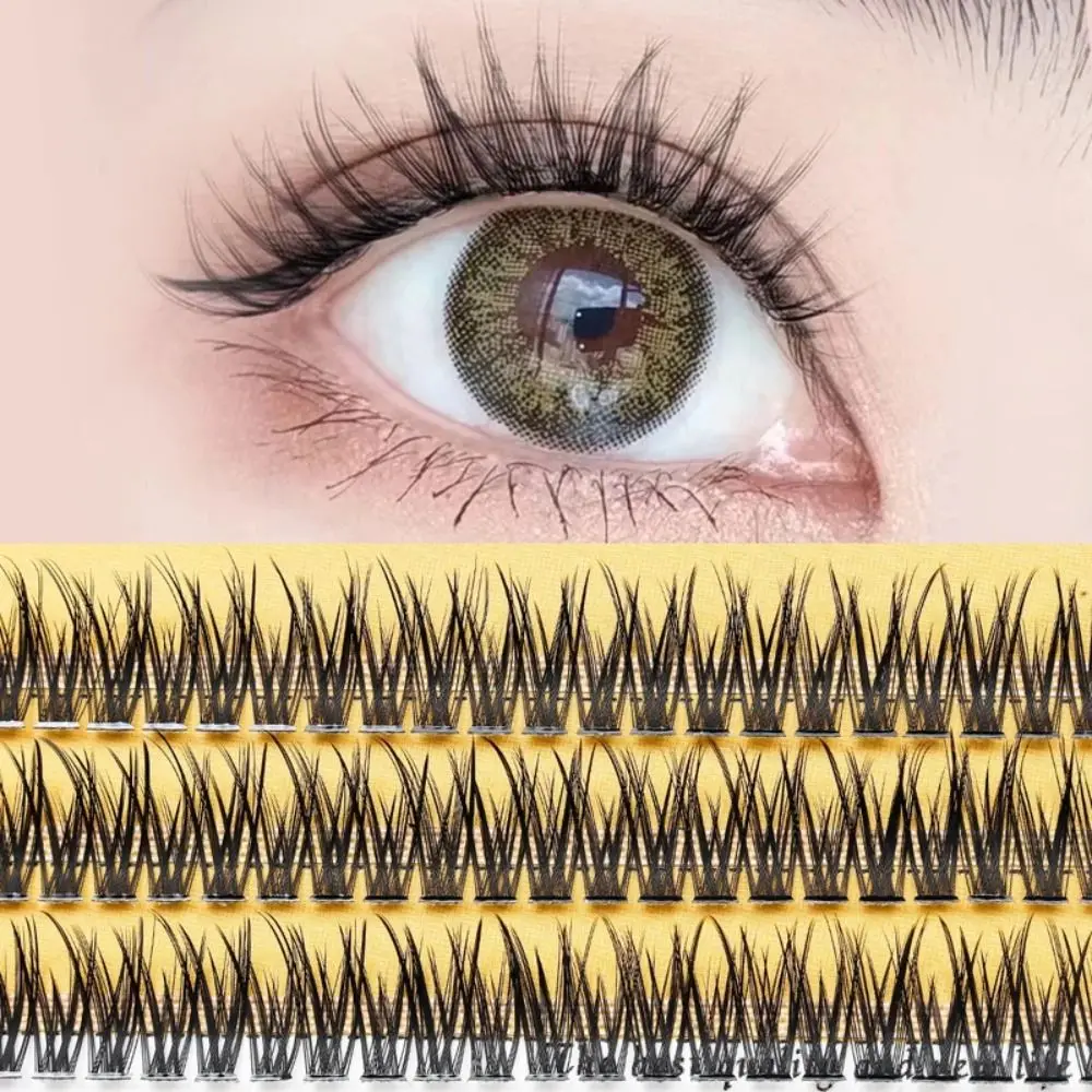 Soft Curly Thick Fishtail Fairy False Eyelashes Handmade Natural Lashes Grafting Eyelashes Individual Cluster Lashes Eye Makeup